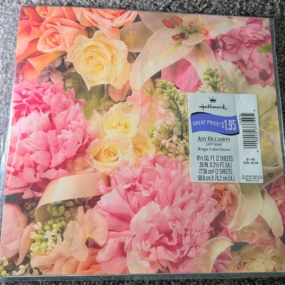 5/$25 VINTAGE All Occasion Wrapping Paper Floral Flowers